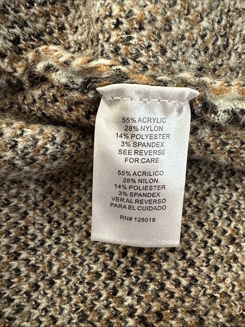 Joseph A. Long Open-Front Plaid Cardigan Sweater in Brown and White. Size L - Picture 9 of 9